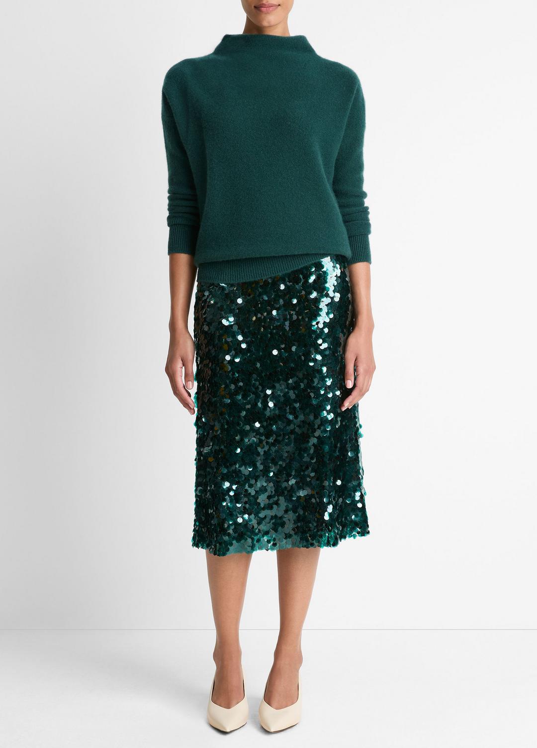 Plush Cashmere Funnel-Neck Sweater in Turtleneck JUNIPER | VINCE Women