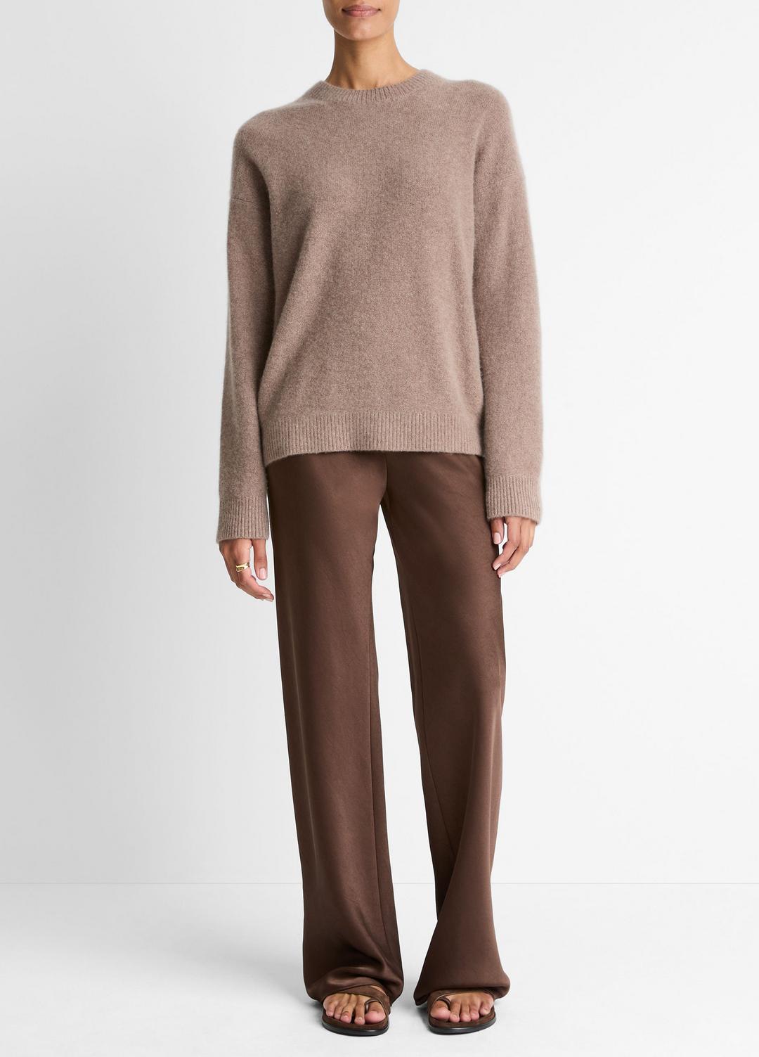 Plush Cashmere Crew Neck Sweater in Crew Neck HEATHER DOE | VINCE Women