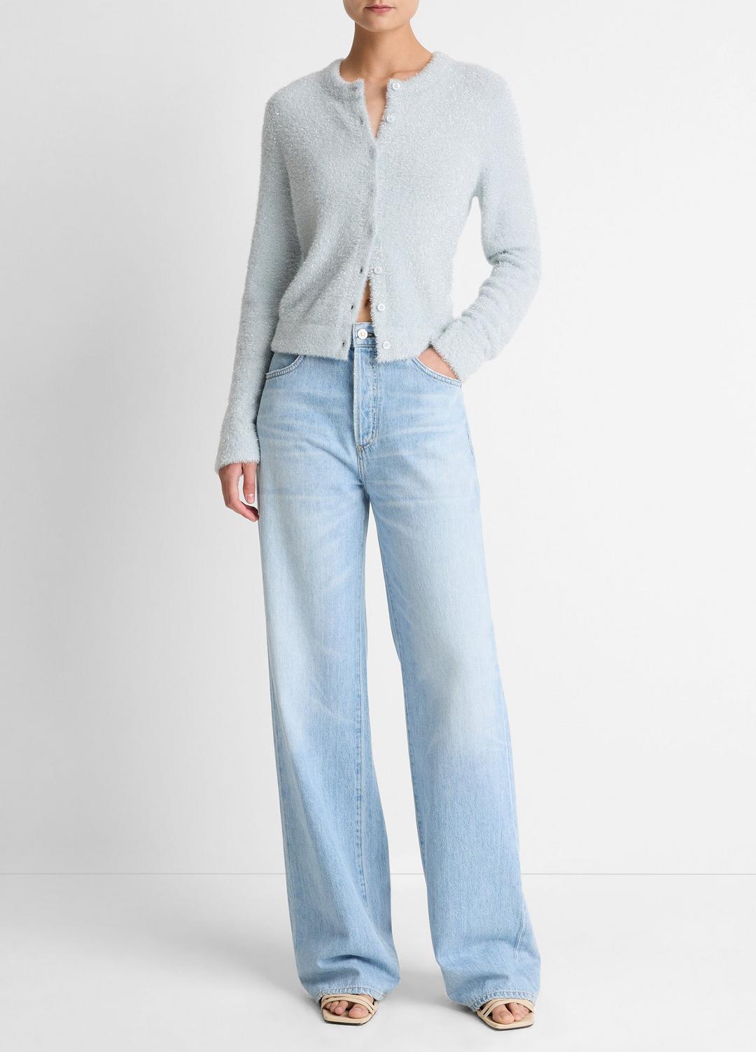 Metallic Eyelash Cardigan in Cardigans GLACIER | VINCE Women