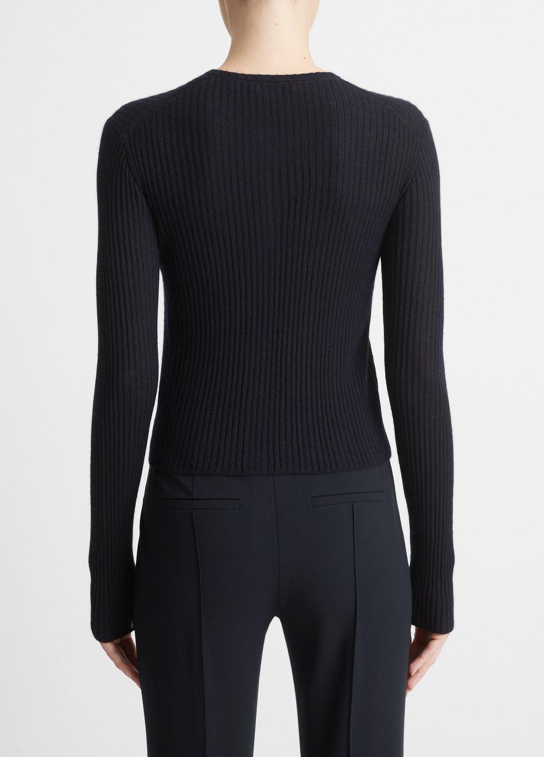 Ribbed Cashmere-Silk Cardigan in Cardigans COASTAL BLUE | VINCE Women