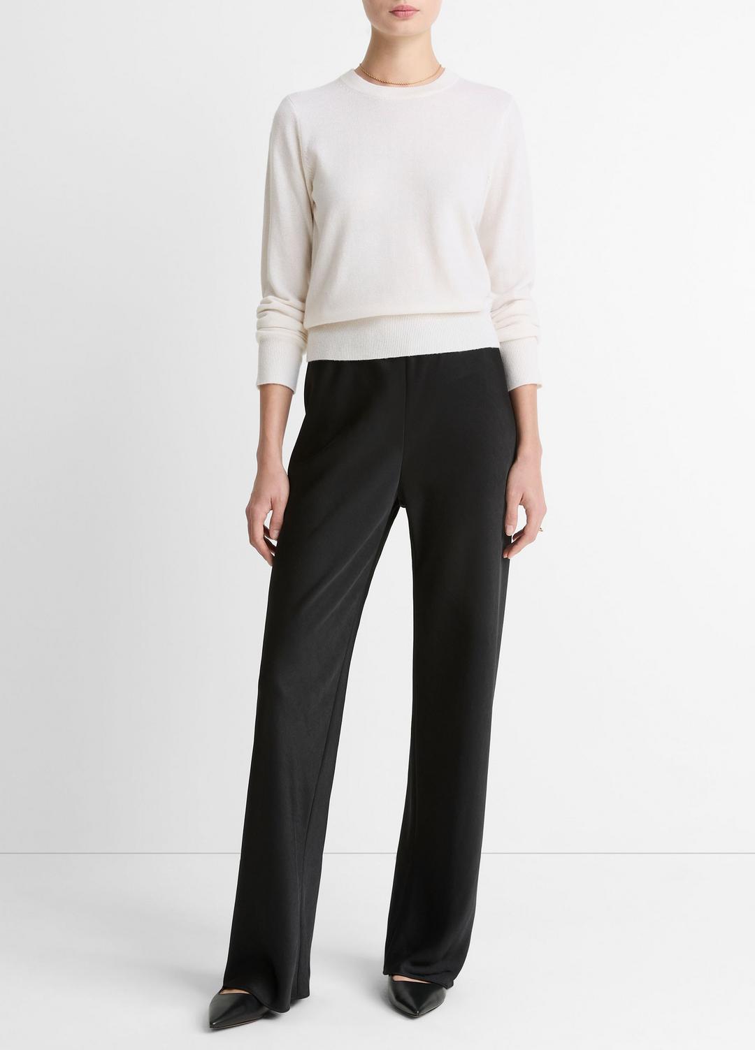 Cashmere Crew Neck Sweater in Crew Neck OFF WHITE | VINCE Women