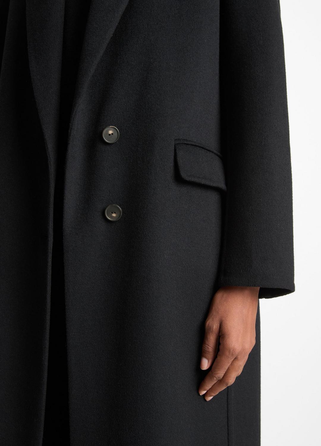 Wool-Blend Single-Breasted Coat in Coats BLACK | VINCE Women