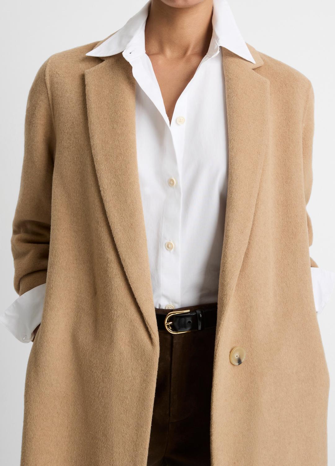 Classic Wool-Blend Straight Coat in Coats CAMELLO | VINCE Women
