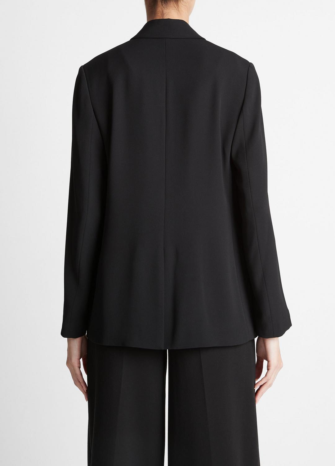 Crepe Double-Breasted Blazer in Blazers BLACK | VINCE Women