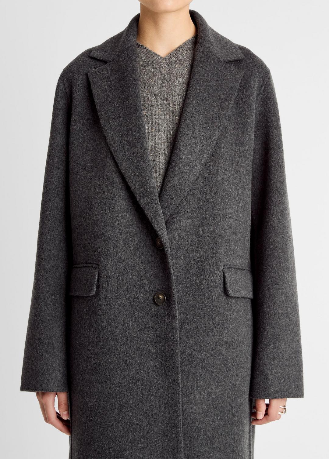 Wool-Blend Single-Breasted Coat in Coats CHARCOAL | VINCE Women