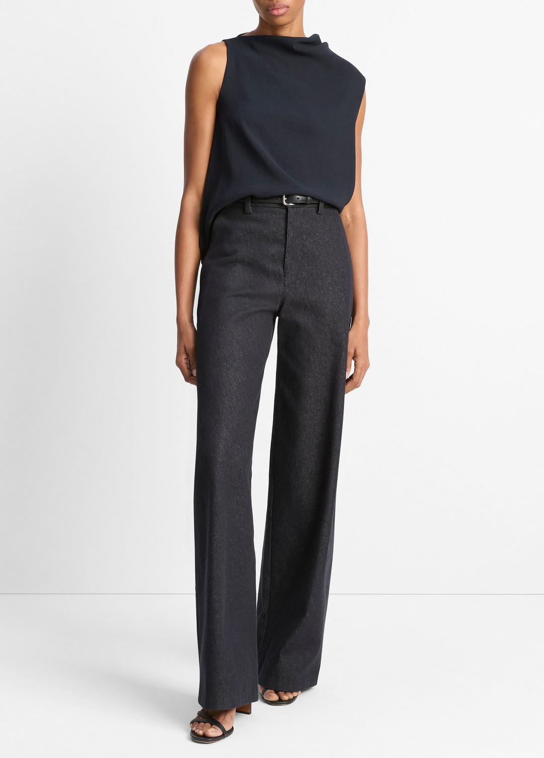Asymmetrical Draped A-Line Top in Tank Tops COASTAL BLUE | VINCE Women