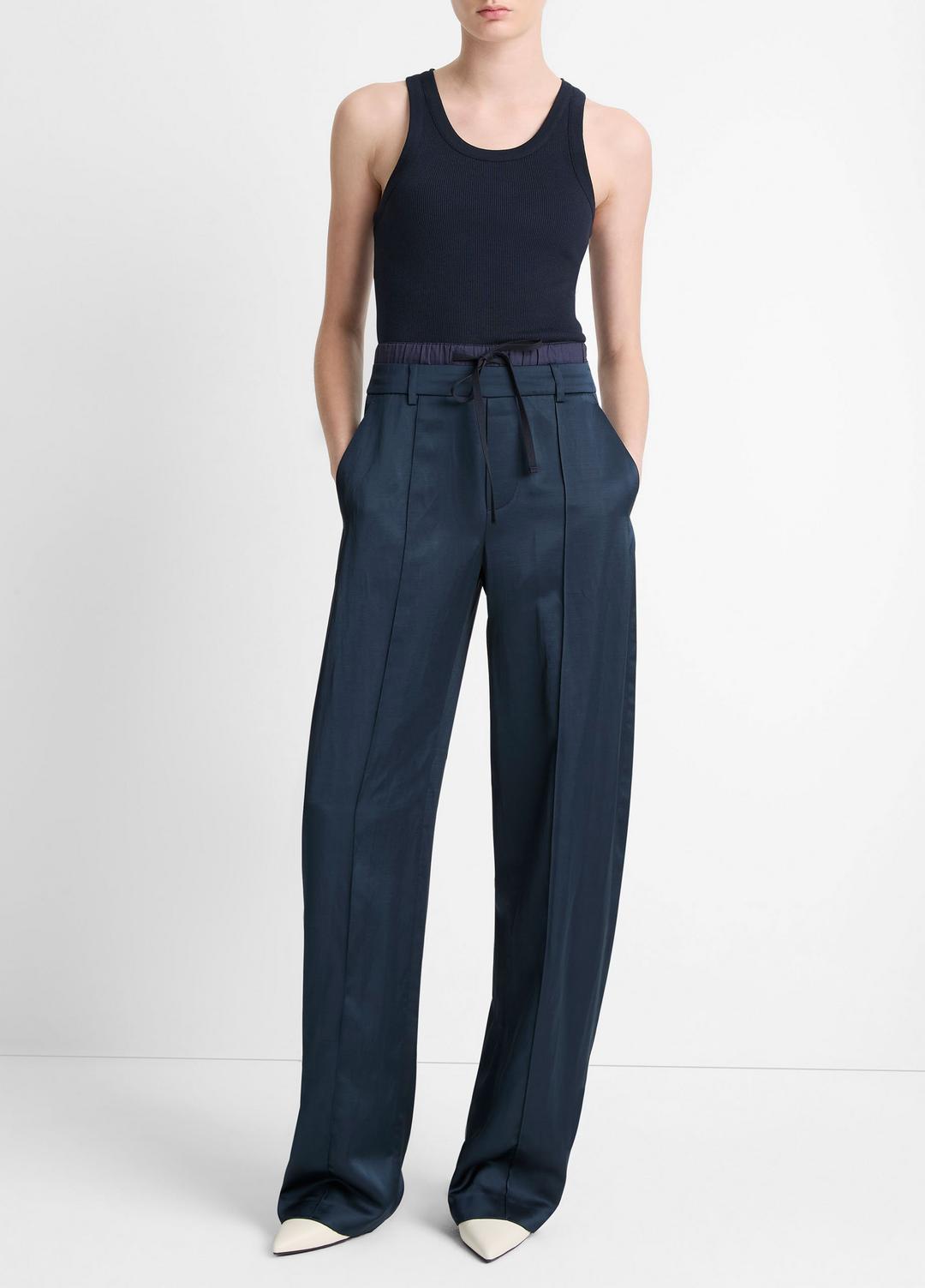 Ribbed Scoop-Neck Tank in Tank Tops COASTAL BLUE | VINCE Women