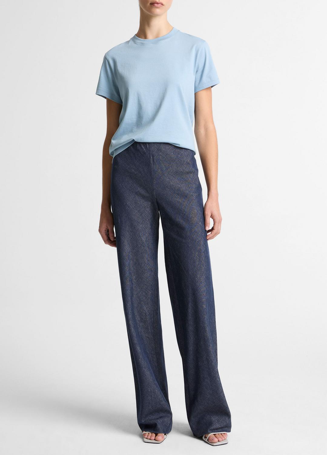 Pima Cotton Crew Neck T-Shirt in Short Sleeve DEL MAR | VINCE Women