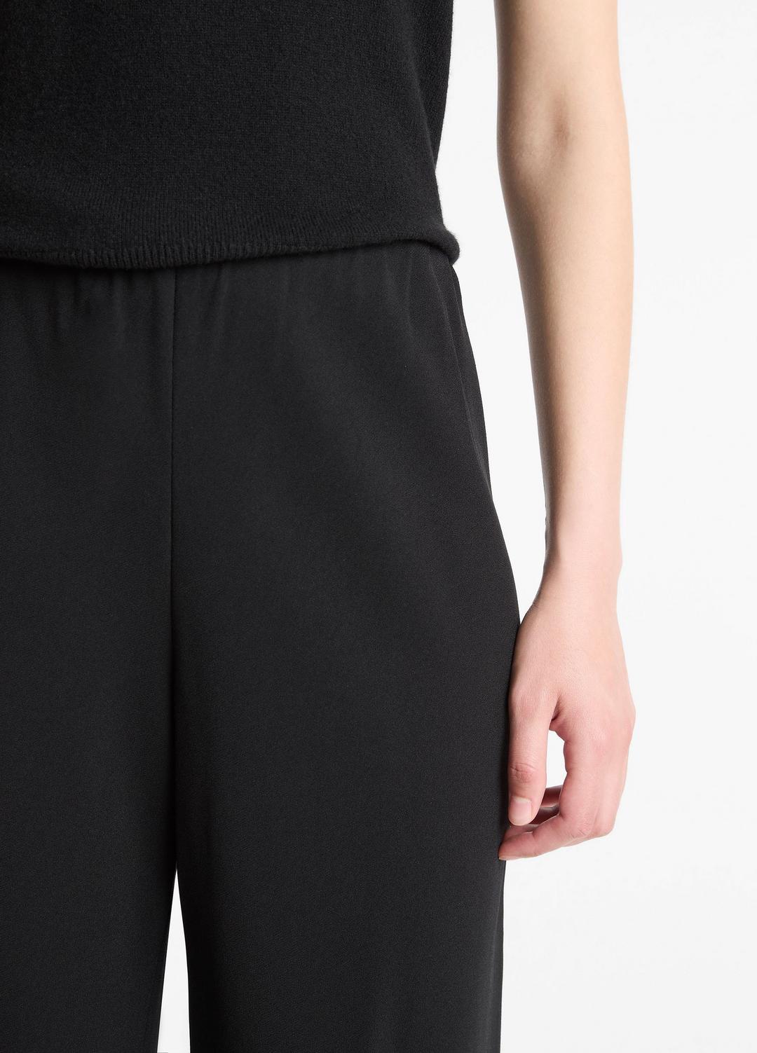Colette High-Rise Crepe Bias Pant in Trousers BLACK | VINCE Women