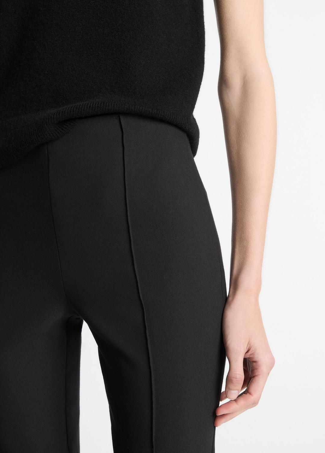 Niki Mid-Rise Pintuck Crop Flare Pant in Trousers BLACK | VINCE Women