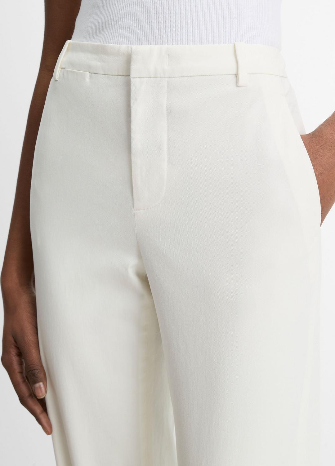 Avery Mid-Rise Italian Stretch-Cotton Chino Pant in Trousers OFF WHITE | VINCE Women