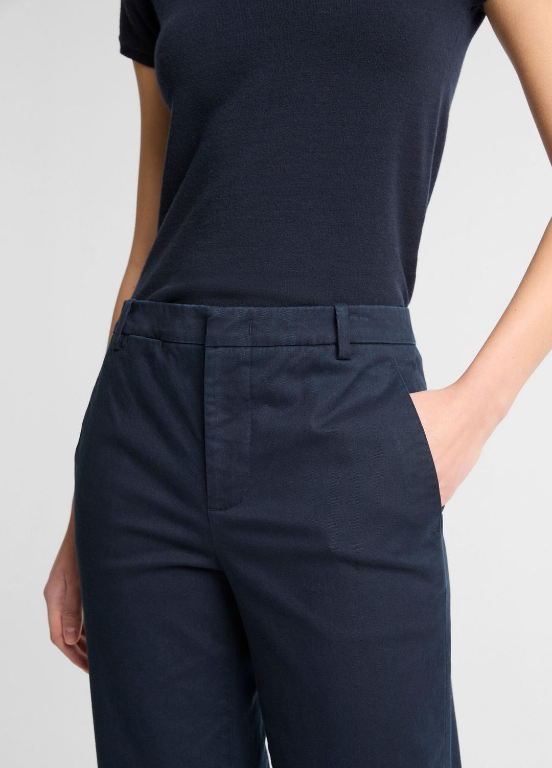 Avery Mid-Rise Italian Stretch-Cotton Chino Pant in Trousers COASTAL BLUE | VINCE Women