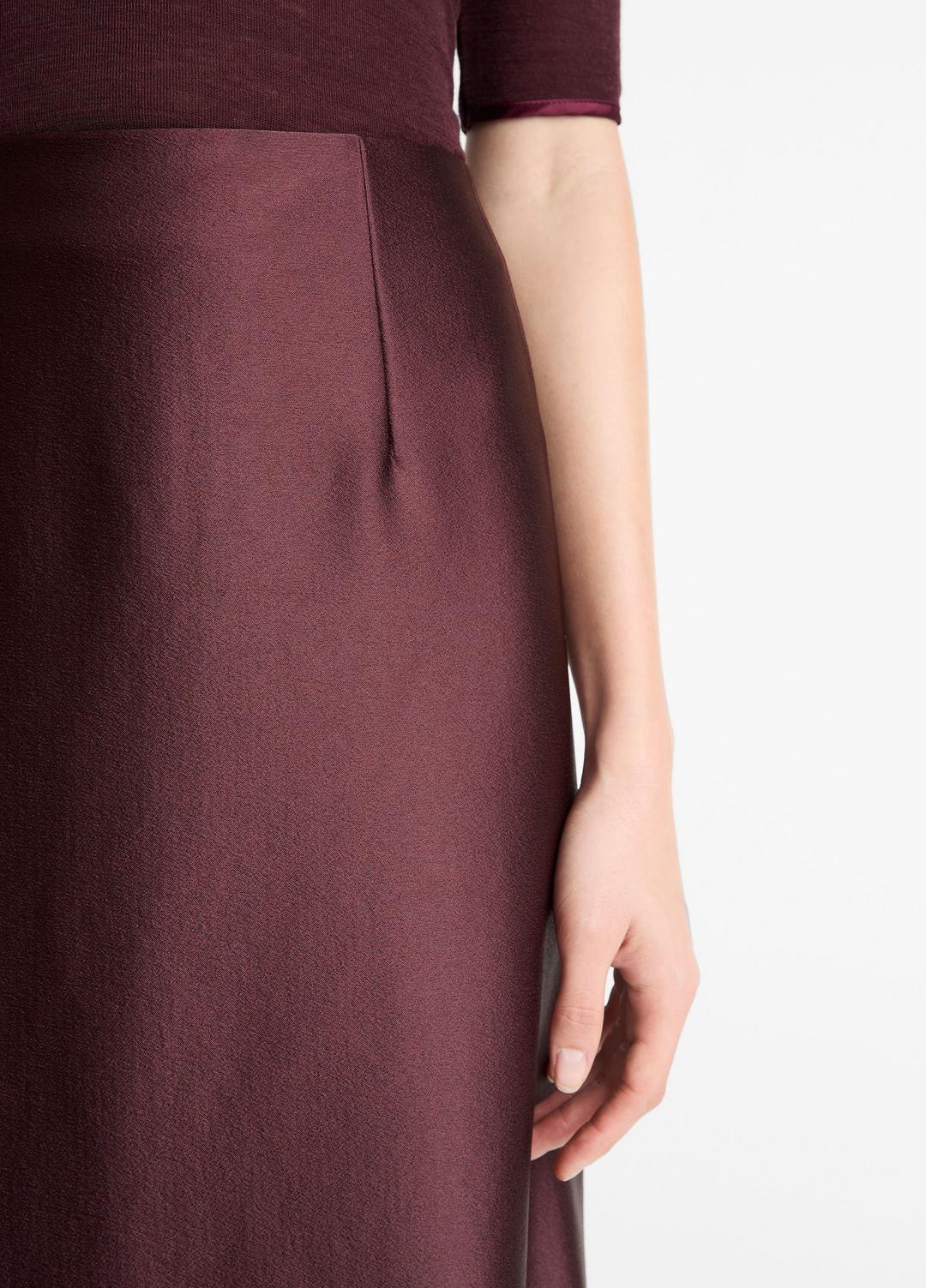 Satin A-Line Knee Skirt in Skirts OXBLOOD | VINCE Women