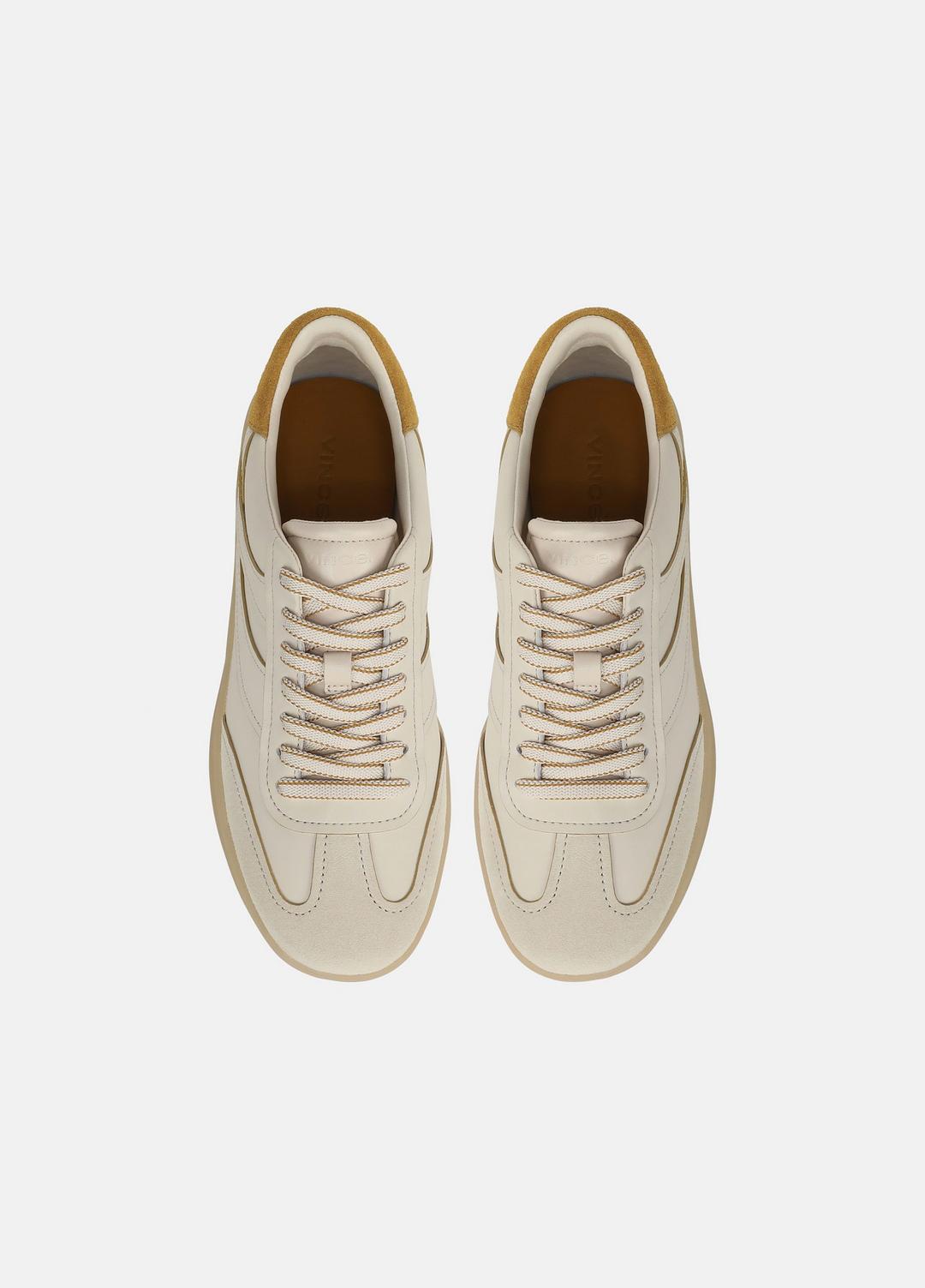 Oasis Contrast-Edge Leather & Suede Sneaker in Sneakers MOONLIGHT/GOLDEN DESERT | VINCE Women