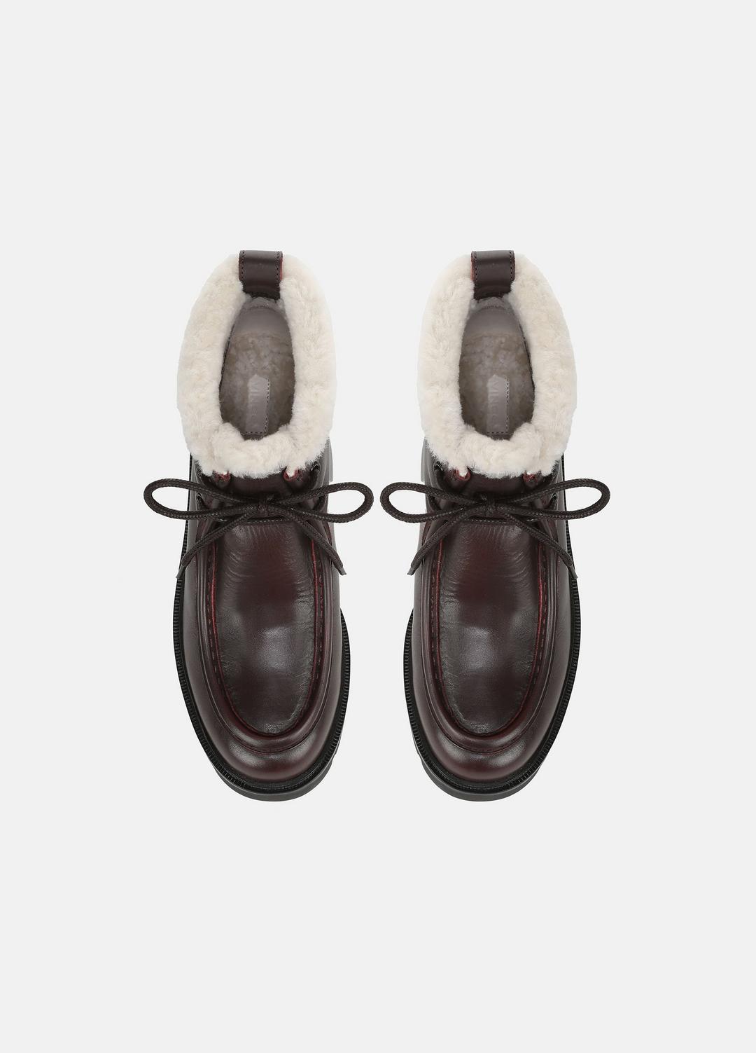 Sierra Shearling-Lined Lug-Sole Boot in Boots CHILI BROWN | VINCE Women