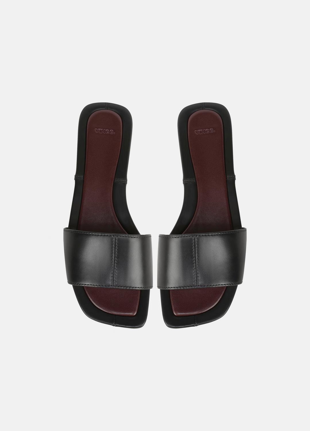 Valeria Leather Slide Sandal in Sandals BLACK | VINCE Women