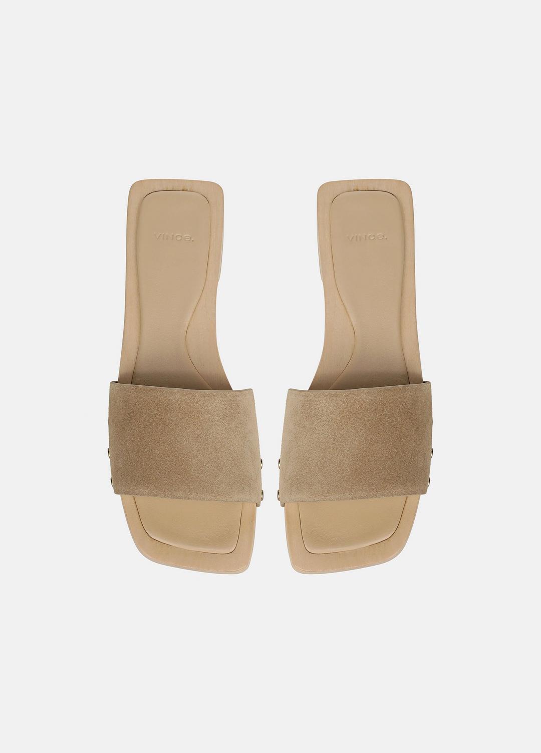 Barbara Suede Slide Sandal in Sandals WHEAT | VINCE Women