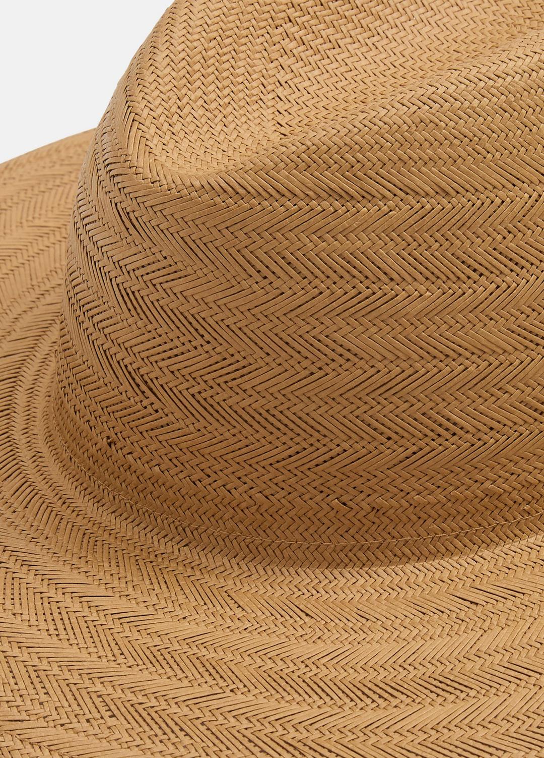 Herringbone-Weave Straw Panama Hat in Scarves & Hats CAMEL | VINCE Women