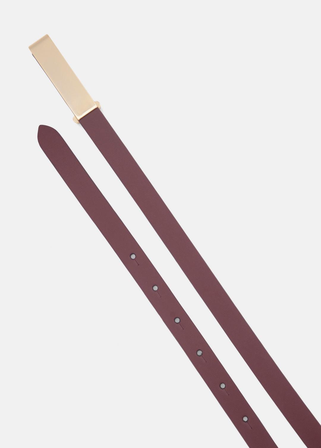 Women's 15mm Elongated Plaque Leather Belt in Belts BORDEAUX | VINCE Women