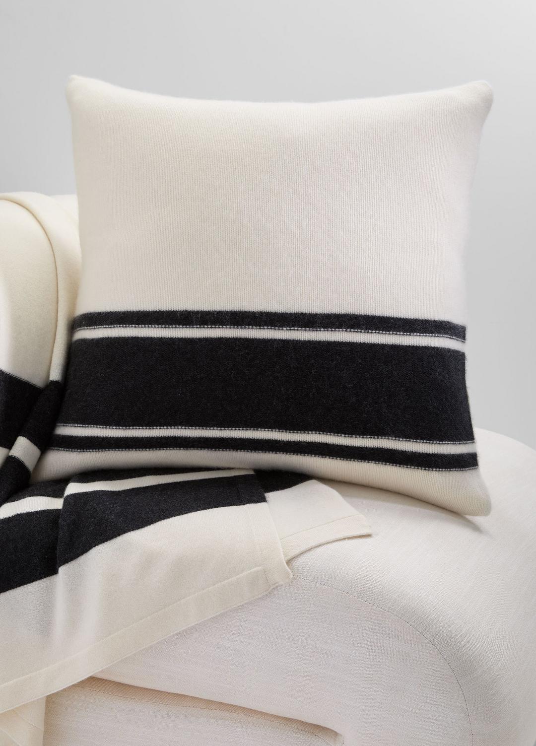 Cashmere Jersey Stripe Pillow in Pillows & Blankets BLANC | VINCE Women