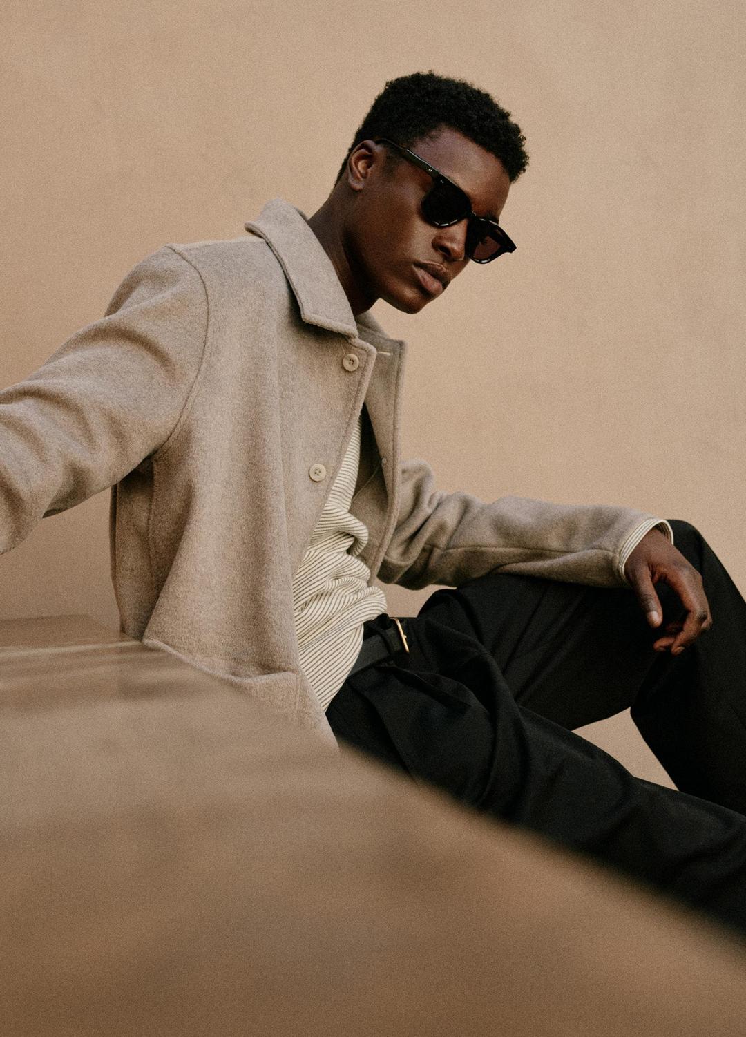 Striped Double-Knit Pima Cotton Long-Sleeve T-Shirt in Long Sleeve MEADOWLARK/SYCAMORE | VINCE Men