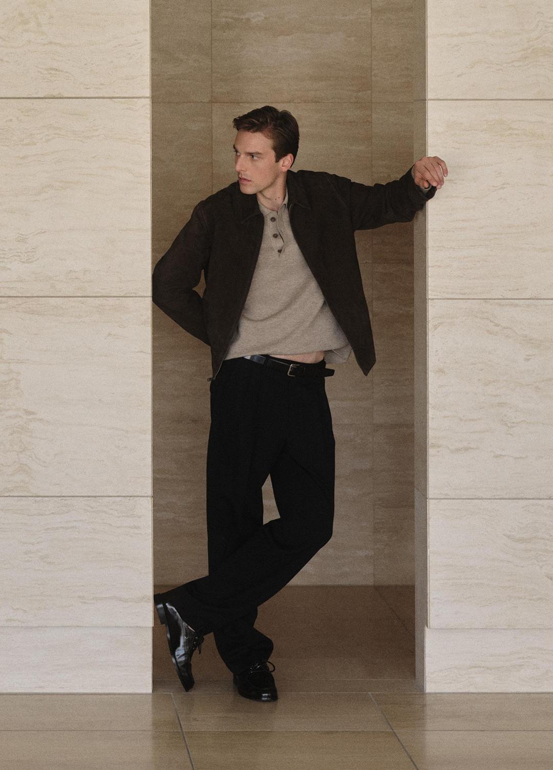 Italian Merino Wool Milano Polo Sweater in Sweaters HEATHER GREY | VINCE Men