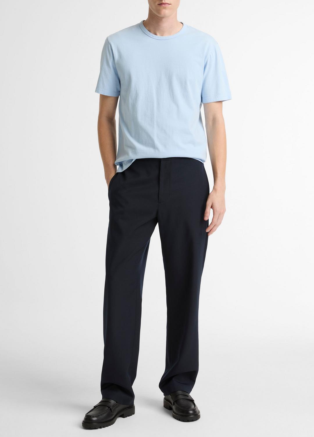 Garment Dye Cotton T-Shirt in Short Sleeve WASHED RAINWATER | VINCE Men