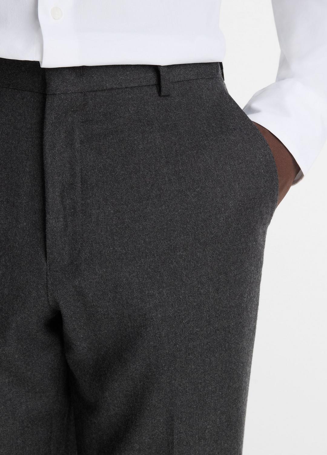 Wool-Silk Flannel Classic Pant in Trousers CHARCOAL | VINCE Men