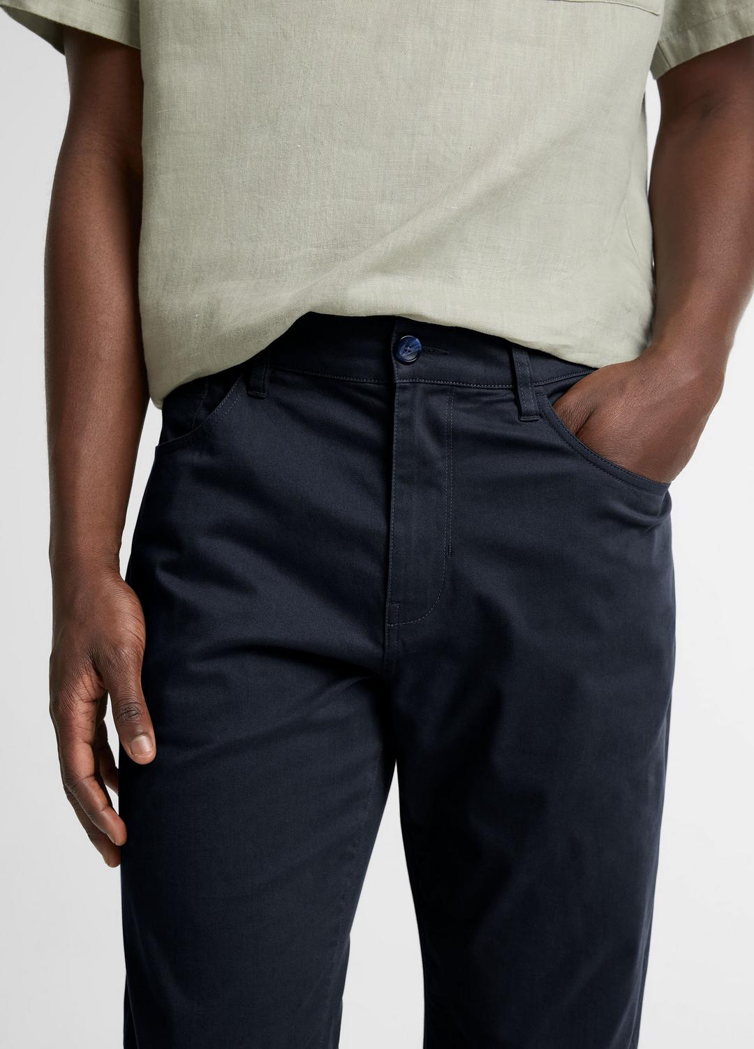 Dylan Slim 5-Pocket Cotton Sateen Pant in Trousers COASTAL BLUE | VINCE Men