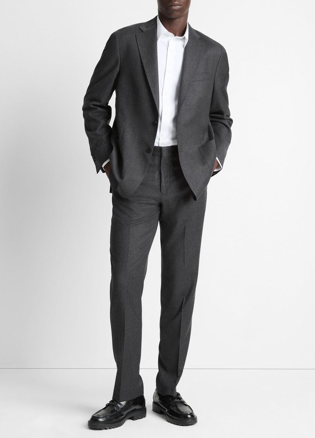 Wool-Silk Flannel Relaxed Sport Coat in Blazers CHARCOAL | VINCE Men