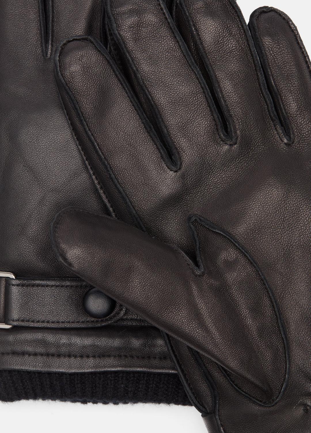 Leather Wrist-Strap Glove in Gloves BLACK | VINCE Men