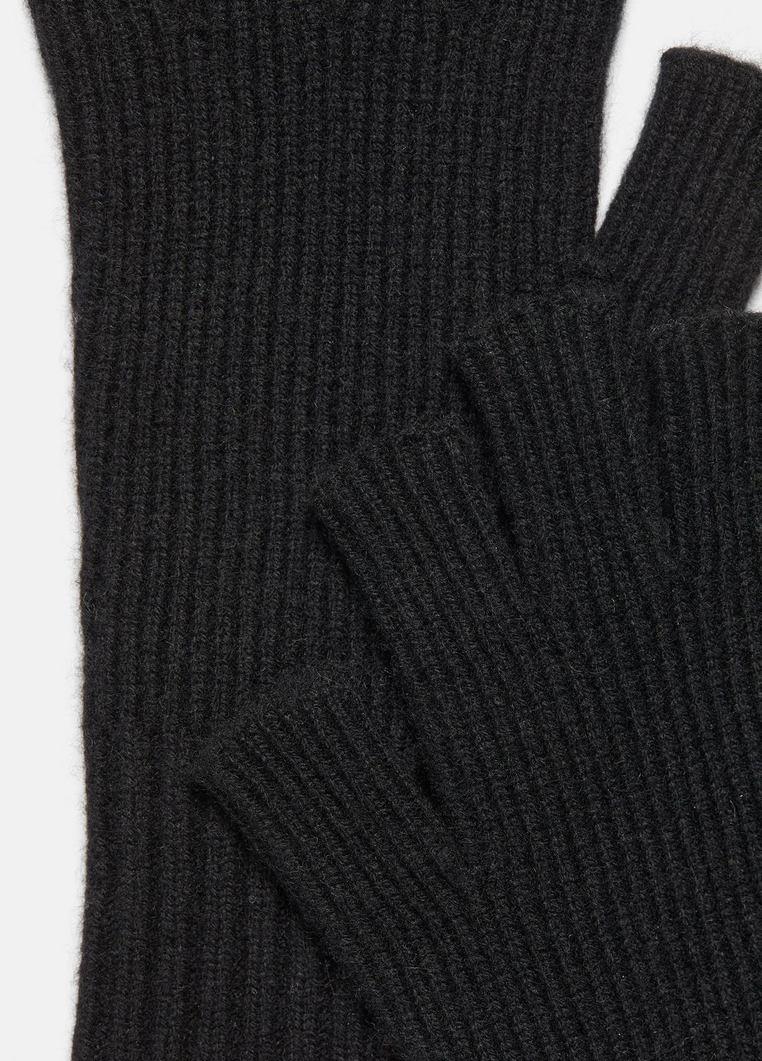 Wool-Cashmere Rib-Knit Fingerless Glove in Gloves HEATHER BLACK | VINCE Men