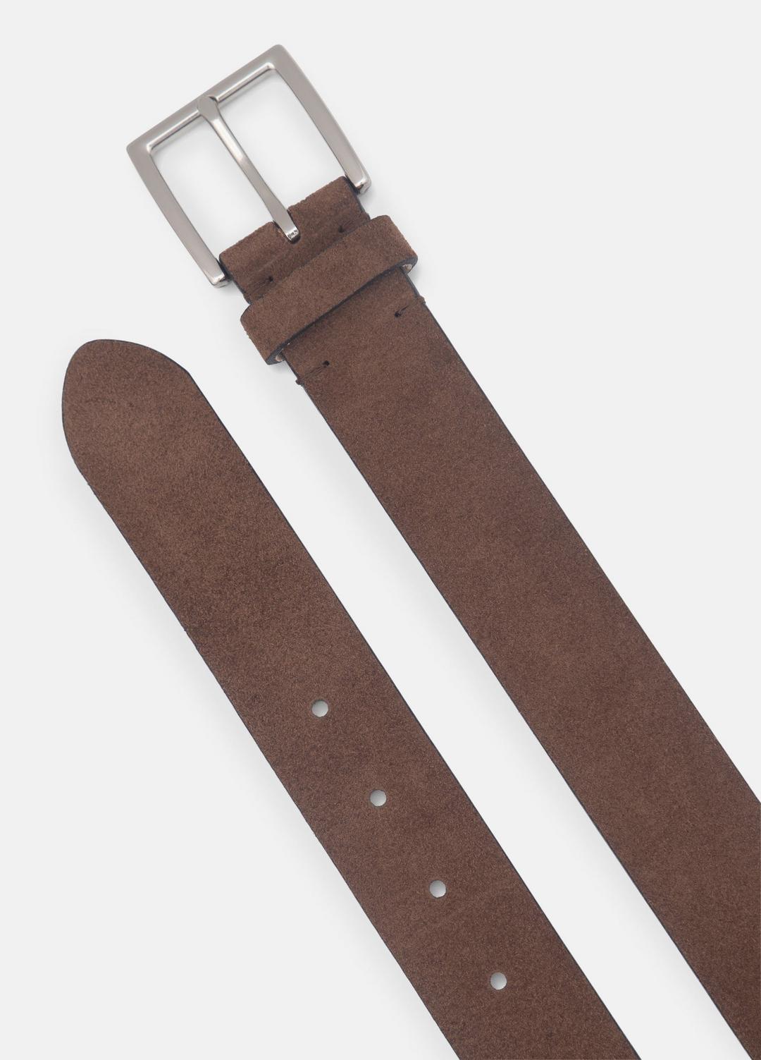 Men's 35mm Suede Belt in Belts CHOCOLATE/PALLADIUM | VINCE Men