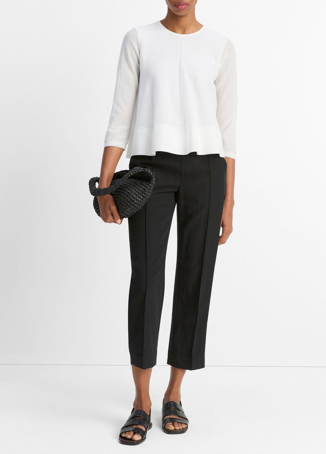 Italian Cotton-Blend A-Line Sweater in Sweaters OPTIC WHITE | VINCE Sale