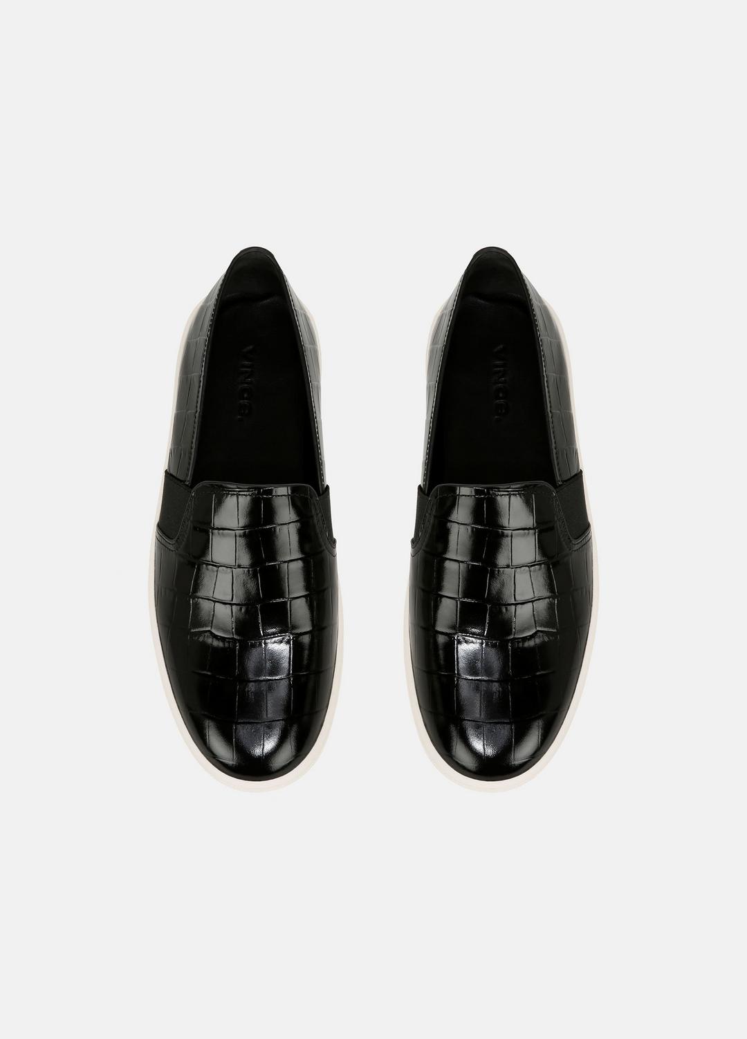 Blair Croc-Embossed Leather Sneaker in Shoes BLACK | VINCE Sale
