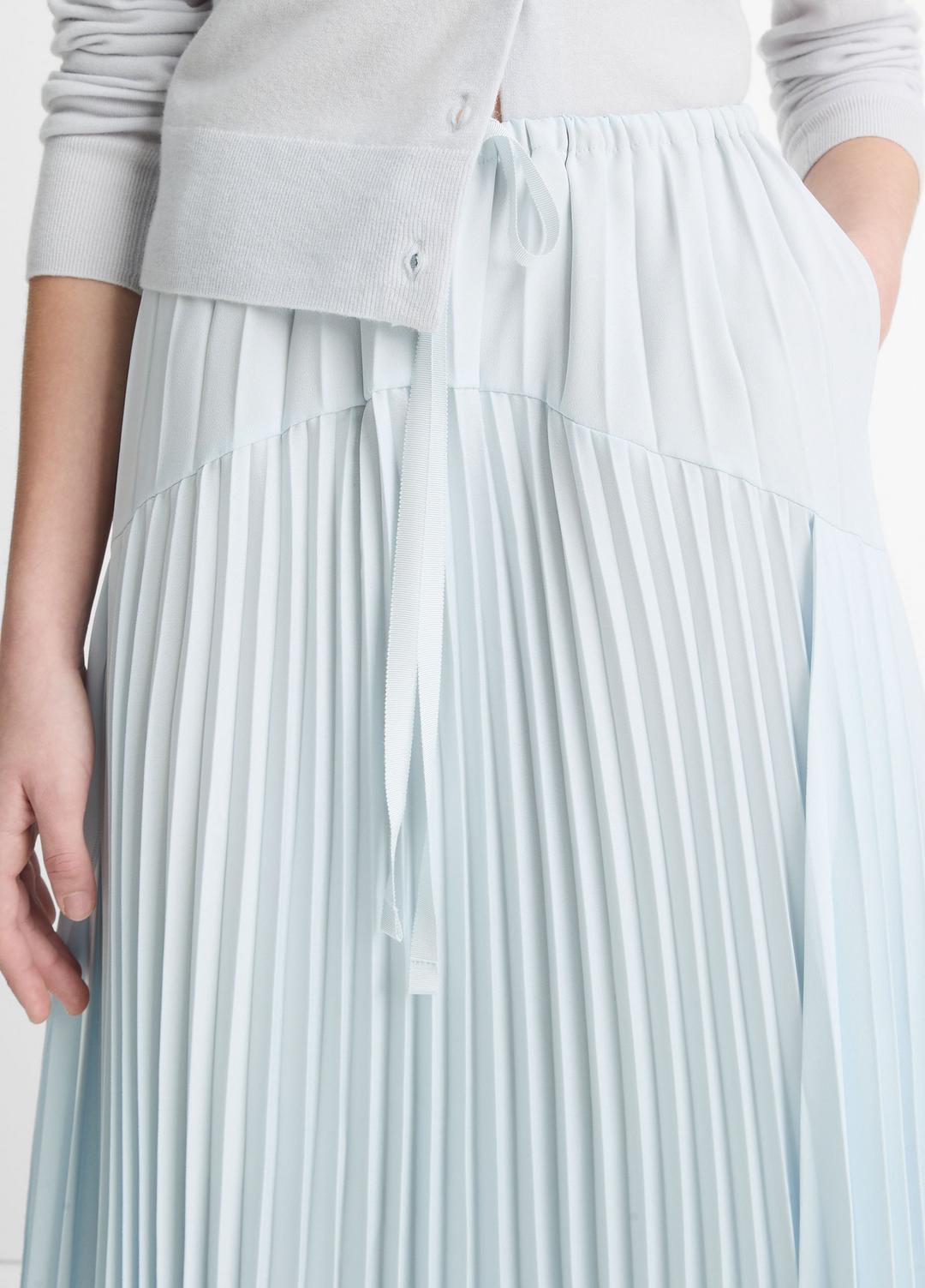 Pleated Satin Tiered Skirt in Dresses & Skirts SKY MIST | VINCE Sale