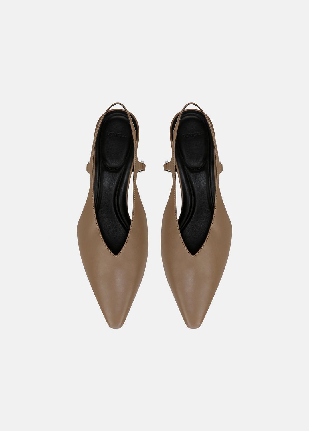 Sabrina Leather Slingback Kitten Heel in Shoes SAND SHELL | VINCE Sale