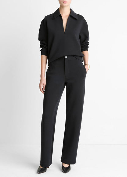 Cotton-Blend Trouser in Trousers BLACK | VINCE Women