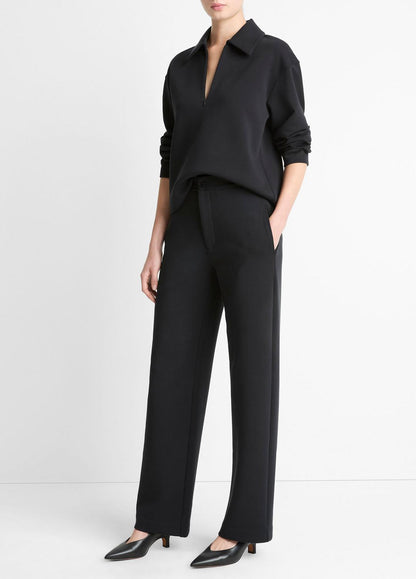 Cotton-Blend Trouser in Trousers BLACK | VINCE Women