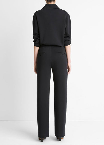 Cotton-Blend Trouser in Trousers BLACK | VINCE Women