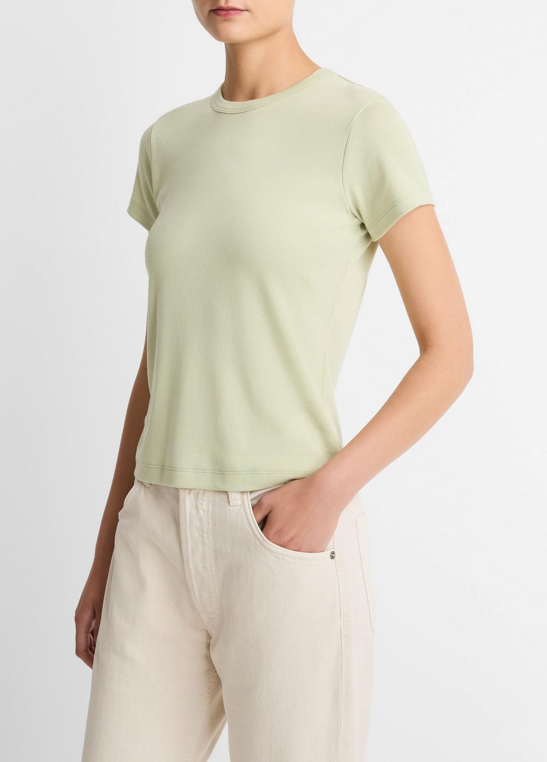 Pima Cotton-Blend '90s Shrunken T-Shirt in Short Sleeve PALE FERN | VINCE Women