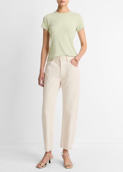 Pima Cotton-Blend '90s Shrunken T-Shirt in Short Sleeve PALE FERN | VINCE Women
