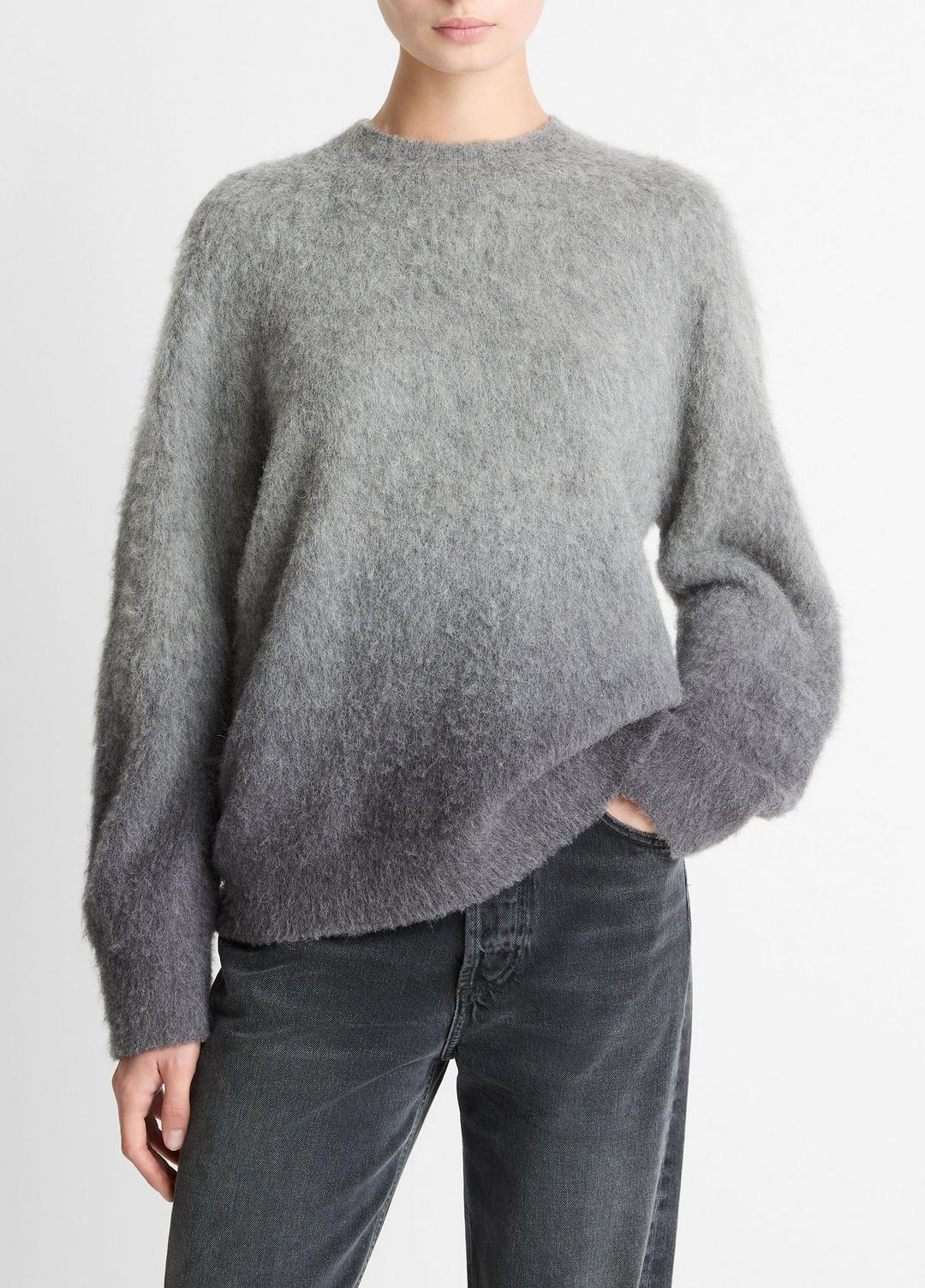 Ombré Alpaca & Wool-Blend Sweater in Crew Neck GREY OMBRE | VINCE Women