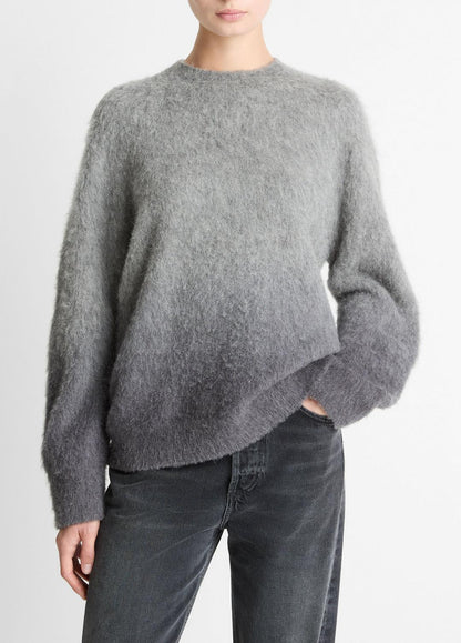 Ombré Alpaca & Wool-Blend Sweater in Crew Neck GREY OMBRE | VINCE Women