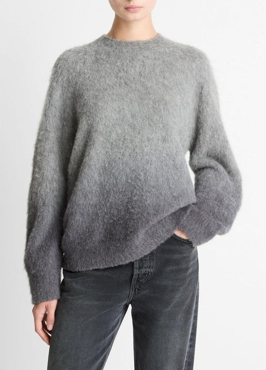 Ombré Alpaca & Wool-Blend Sweater in Crew Neck GREY OMBRE | VINCE Women