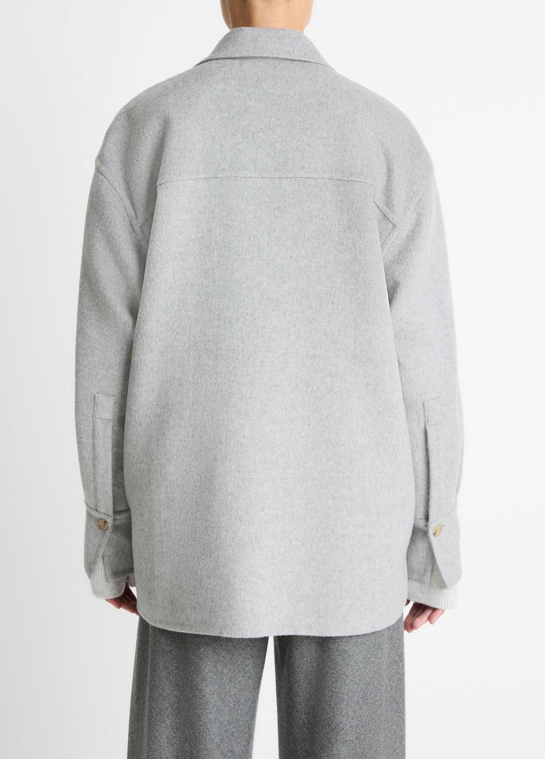 Double-Face Wool & Cashmere-Blend Shirt Jacket in Jackets HEATHER GREY | VINCE Women