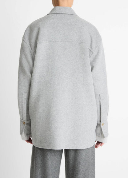 Double-Face Wool & Cashmere-Blend Shirt Jacket in Jackets HEATHER GREY | VINCE Women