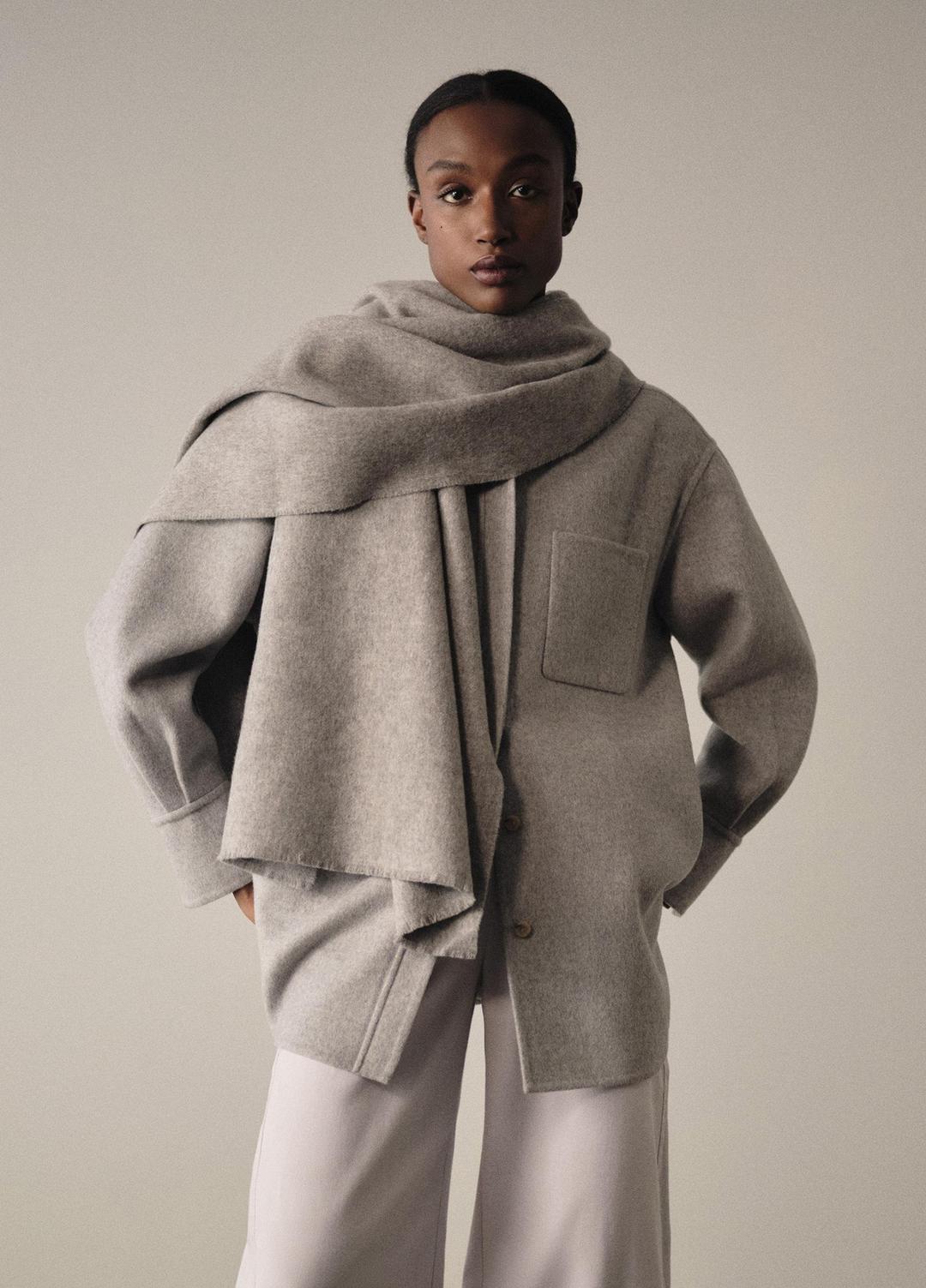 Double-Face Wool & Cashmere-Blend Shirt Jacket in Jackets HEATHER GREY | VINCE Women