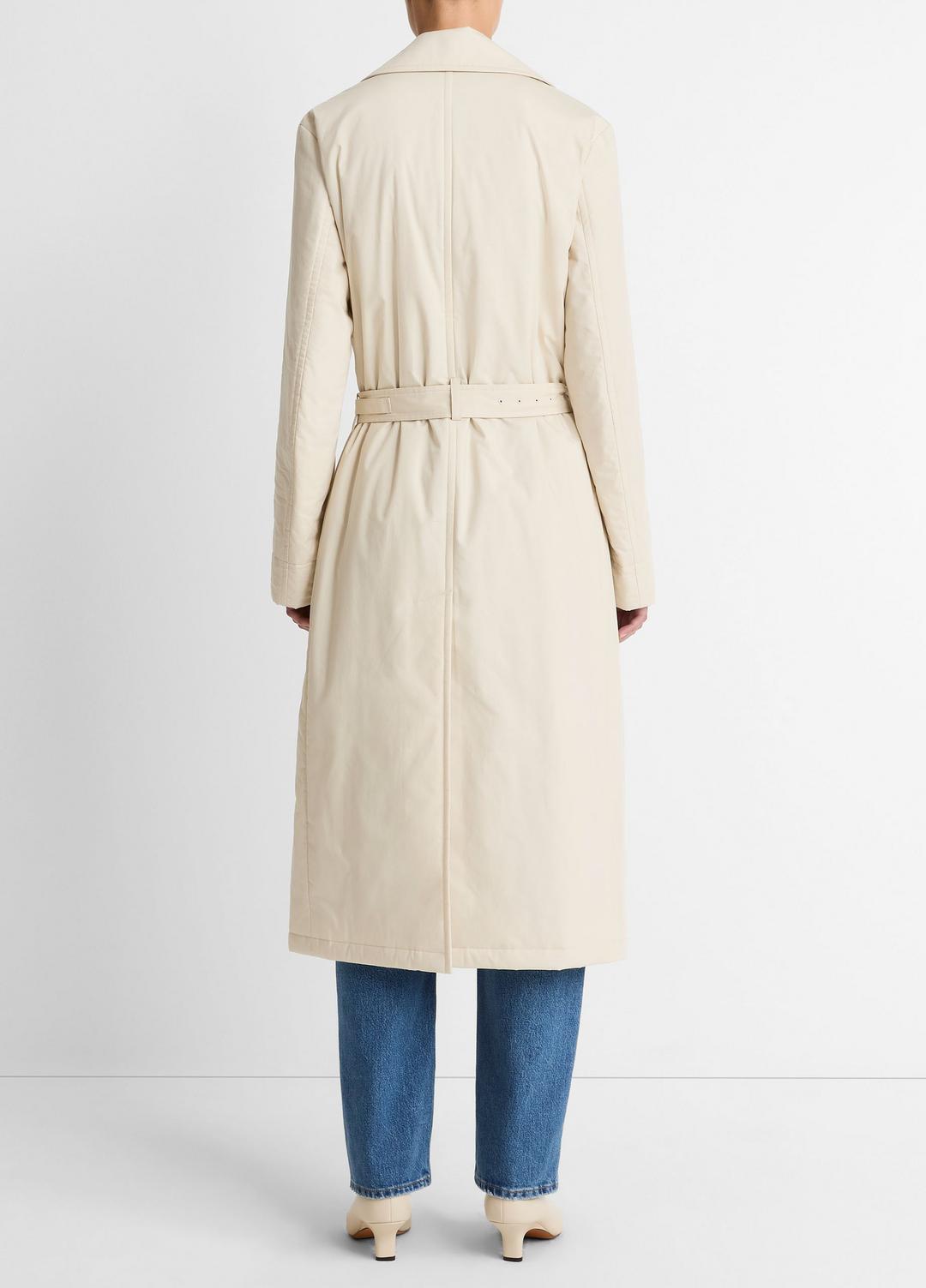 Padded Cotton Long Coat in Coats WHITE TEA | VINCE Women
