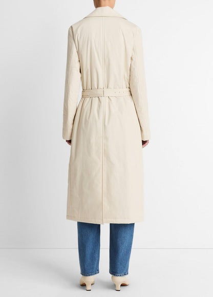 Padded Cotton Long Coat in Coats WHITE TEA | VINCE Women